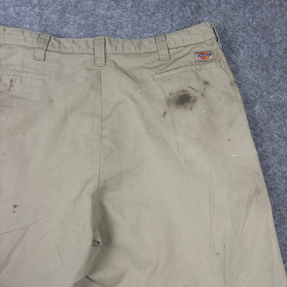 Dickies Chino Shorts Mens 40 Khaki Tan Distressed Workwear‎ Utility Outdoors 00s